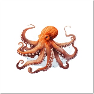 Orange Octopus Posters and Art